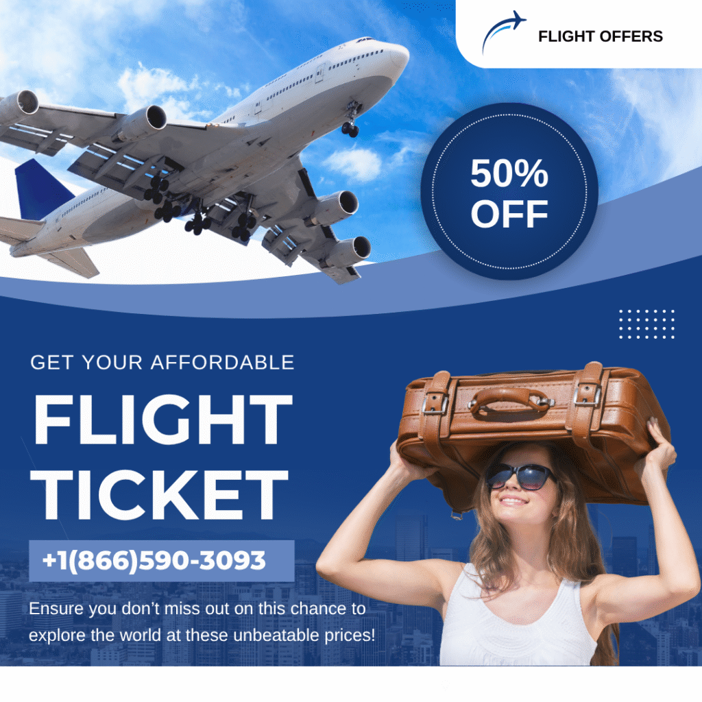 blue and white modern flight ticket promo instagram post